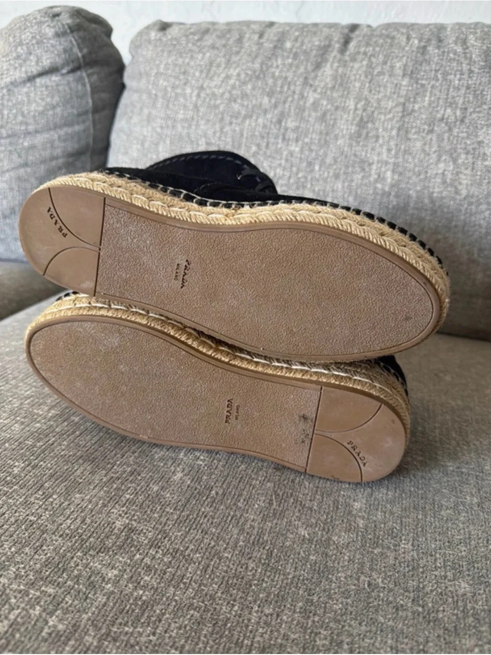 Prada black suede